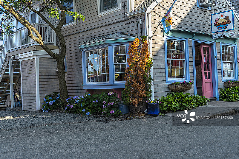 美国木质精品店街道的背板图片素材