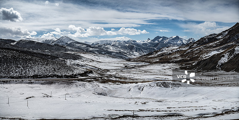 西域雪原图片素材