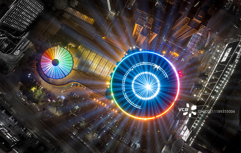 深圳国贸大厦灯光秀图片素材