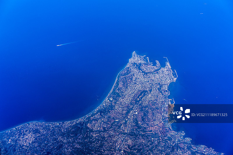 从飞机上俯瞰塞浦路斯图片素材