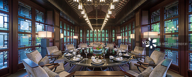 古色古香的中式餐厅图片素材