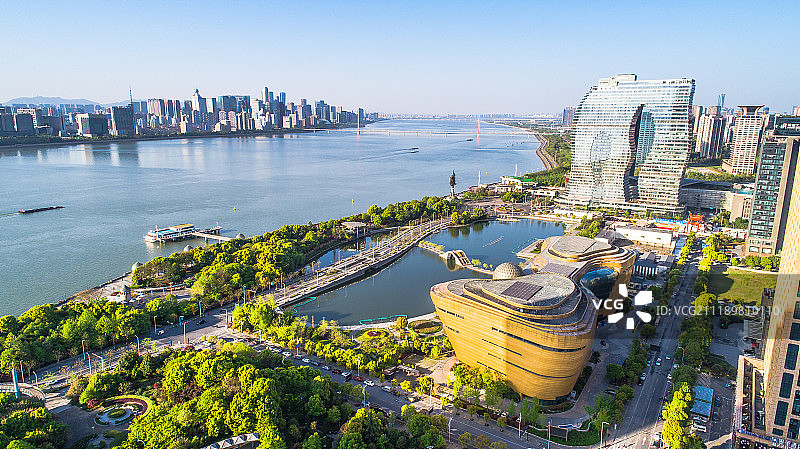 杭州滨江航拍图片素材