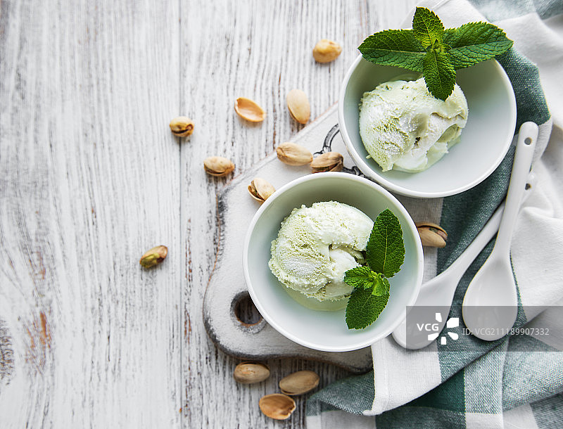 开心果薄荷冰淇淋图片素材