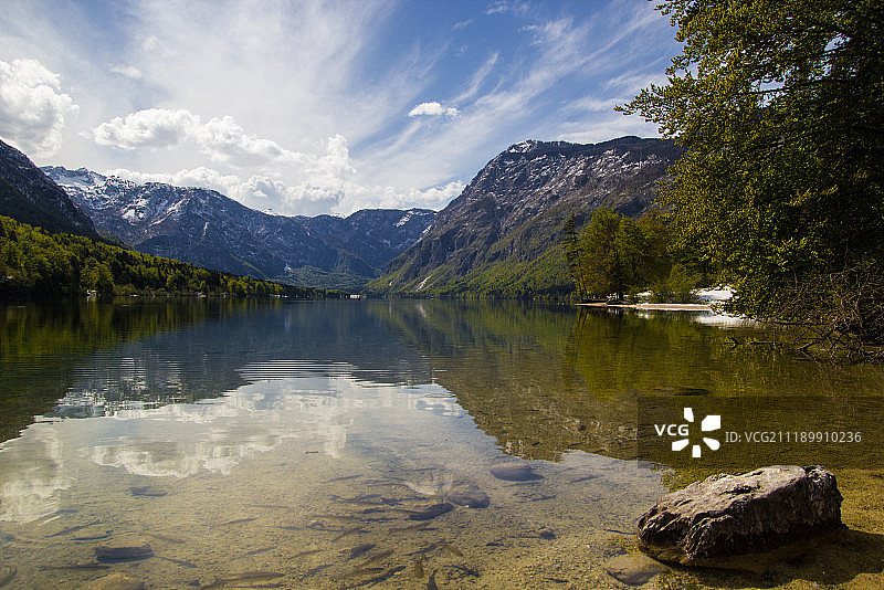 博希尼湖的倒影图片素材