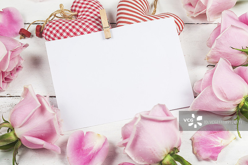 玫瑰花和贺卡图片素材