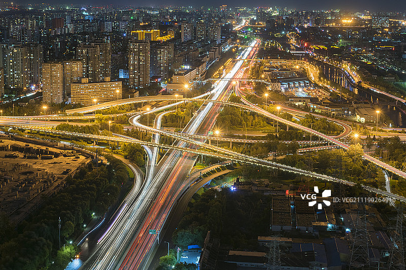 北京四惠桥夜景图片素材