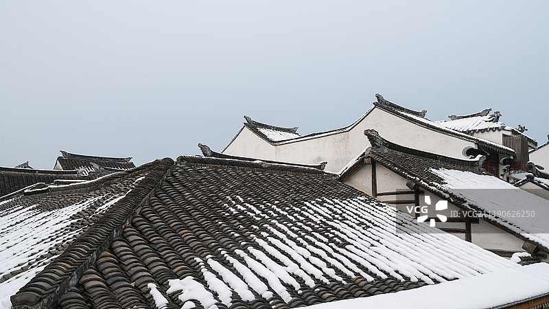 周庄雪景图片素材