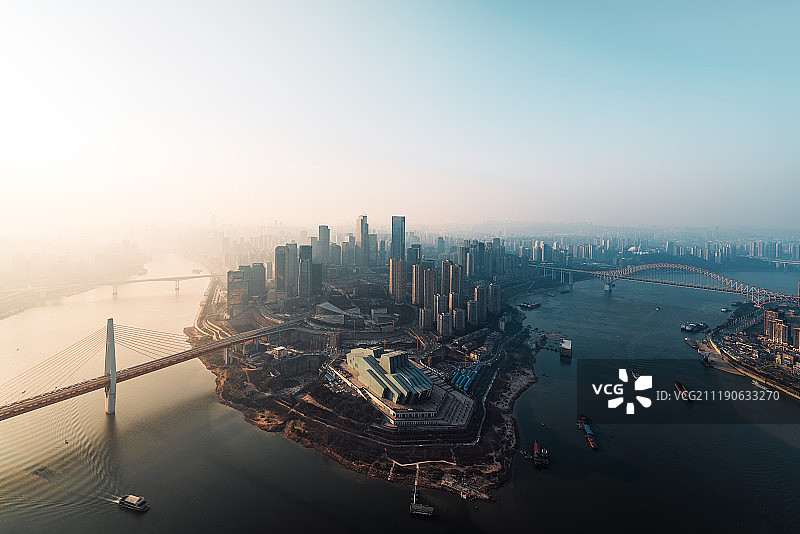 重庆市江北区城市天际线图片素材