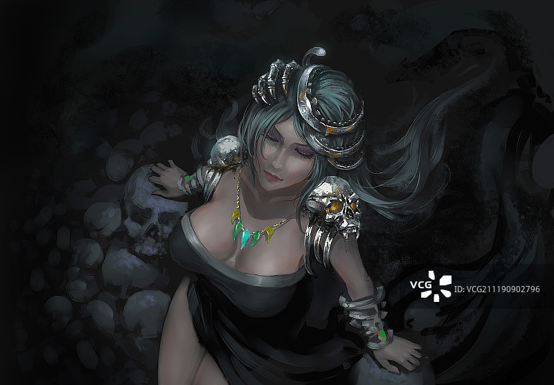 白骨精插画图片素材