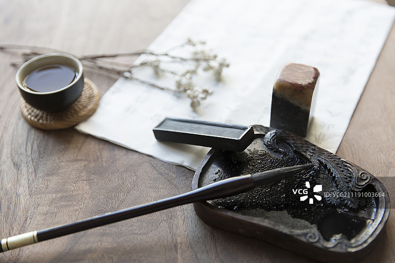 书法和茶道图片素材