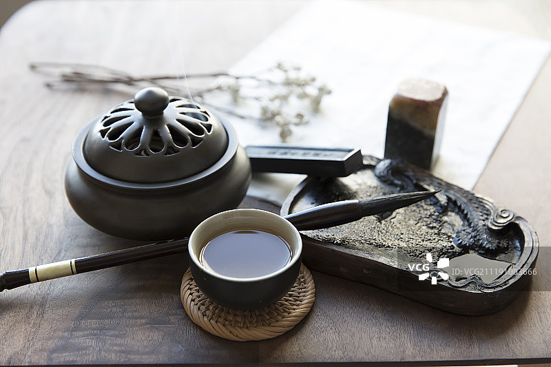 书法和茶道图片素材