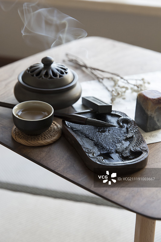 书法和茶道图片素材