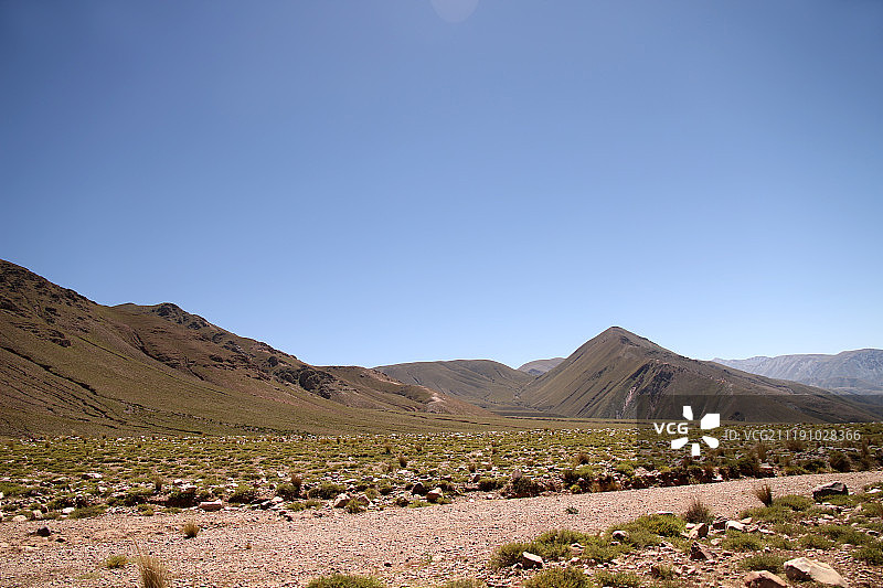 晴空下的沙漠景观图片素材