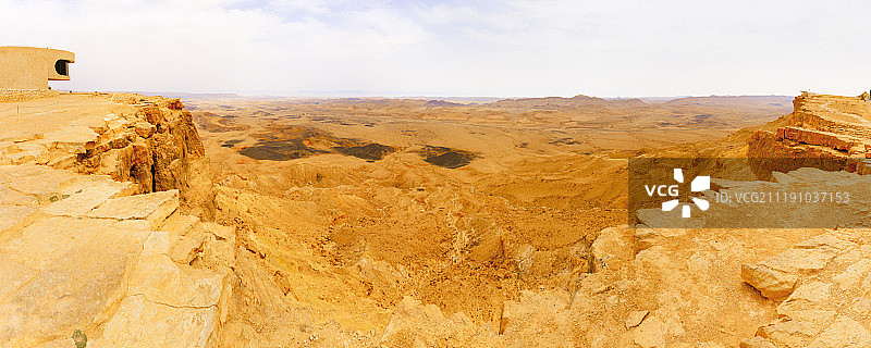 以色列拉蒙火山口国家公园全景图片素材