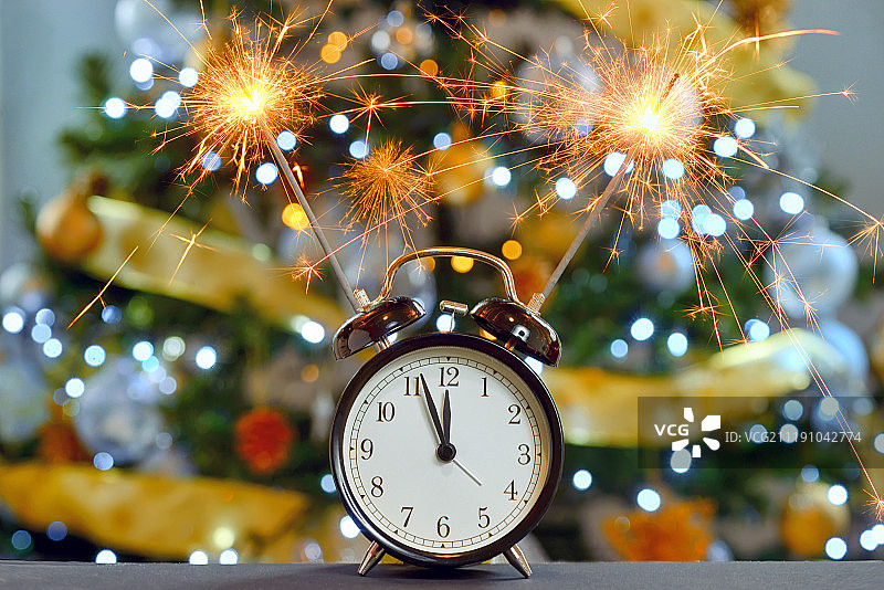 新年快乐概念与烟花图片素材