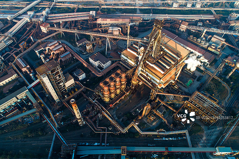 上海 宝钢 钢铁厂 航拍图片素材