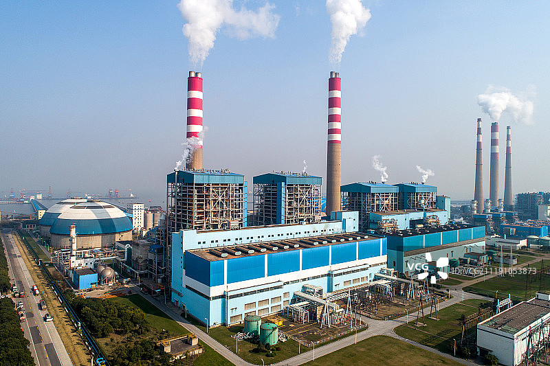 上海 燃机发电厂 航拍图片素材