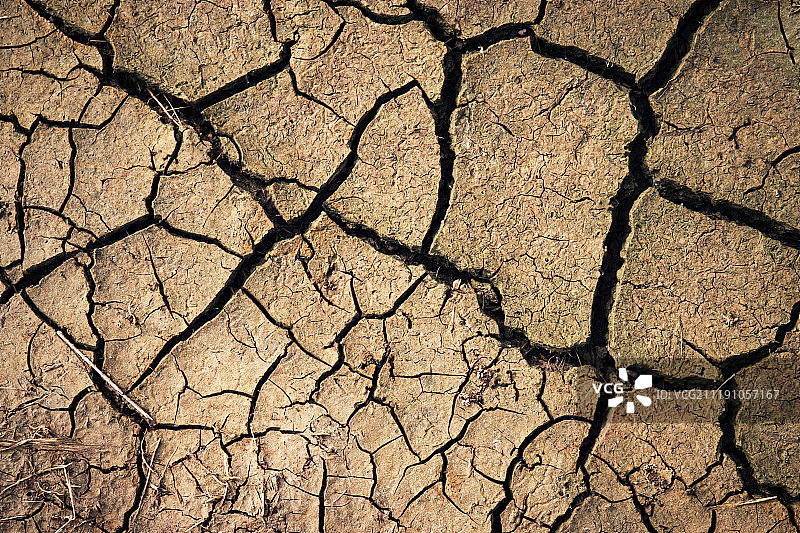 带有裂缝的粘土路细节图片素材