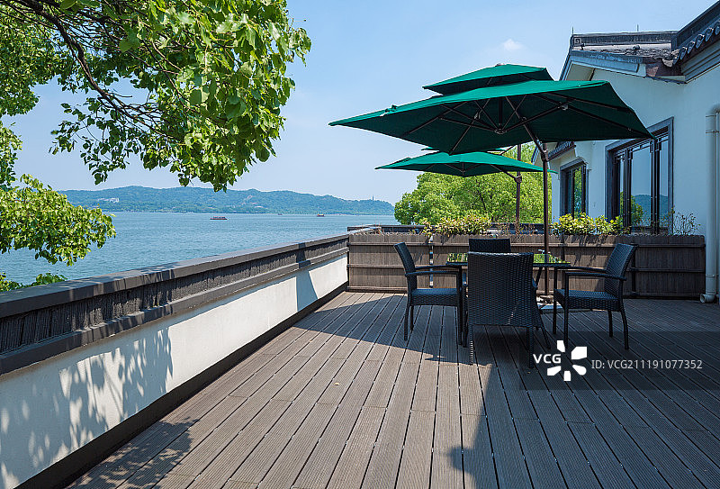 杭州西湖酒店观景平台图片素材