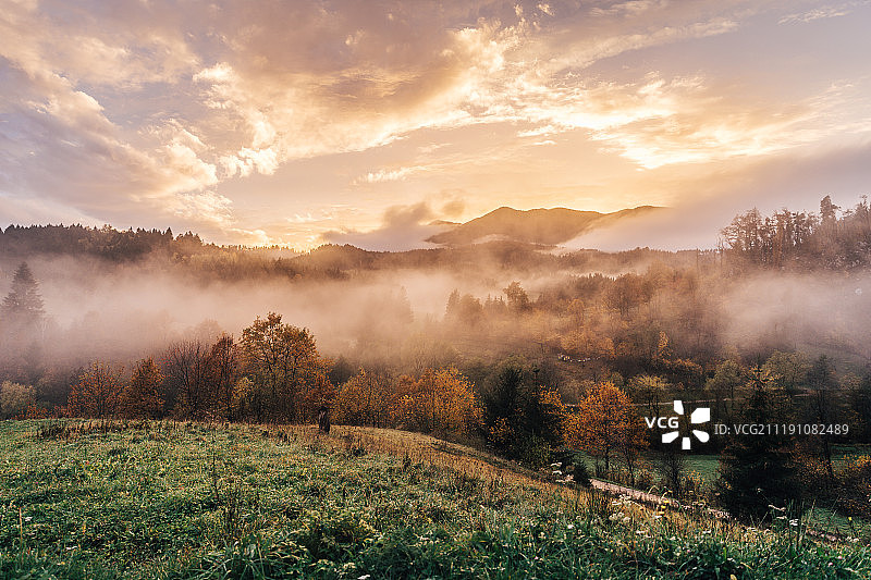 火烧云日落图片素材