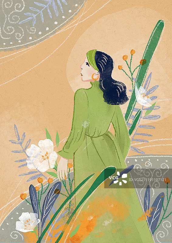 女人如花图片素材