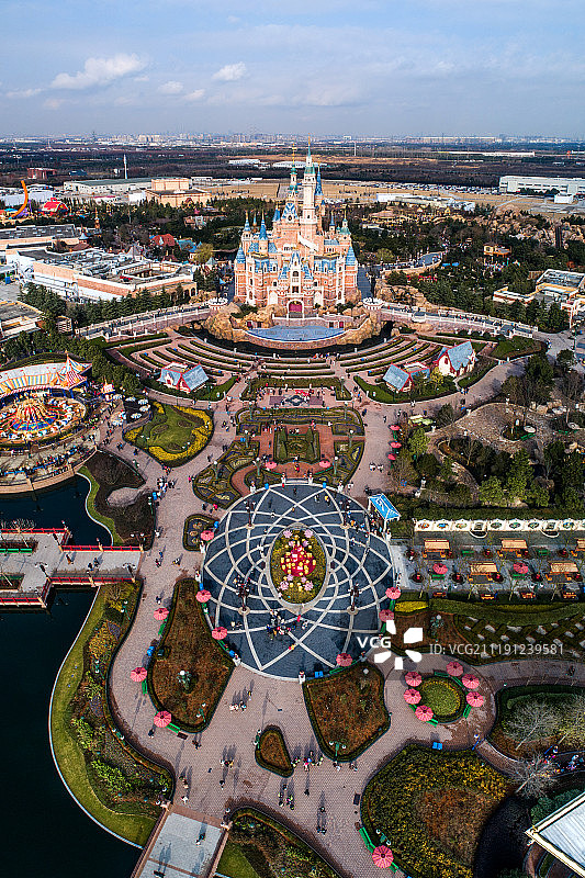 航拍 上海迪士尼乐园图片素材