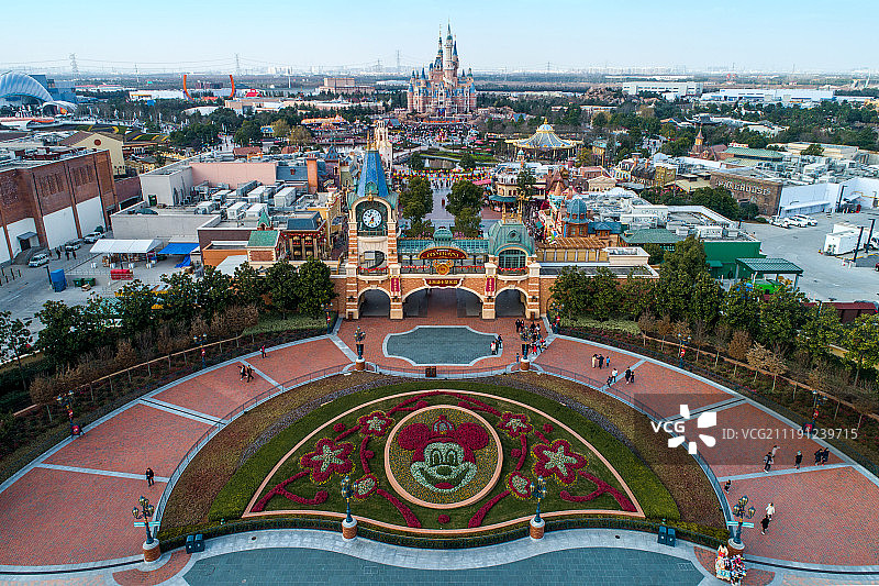 航拍 上海迪士尼乐园图片素材