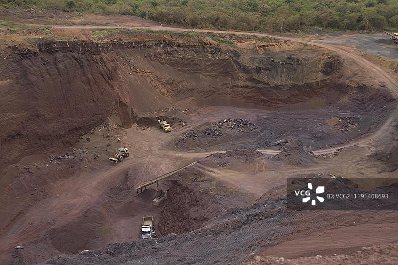 加拉帕戈斯群岛圣克鲁斯岛上的火山灰渣采石场，太平洋图片素材