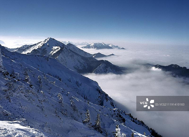 德国巴伐利亚冬季高山景观图片素材