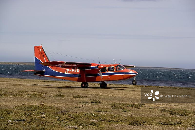 从福克兰群岛桑德斯岛起飞的FIGAS飞机图片素材