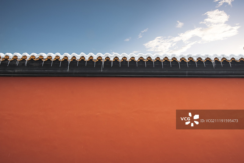 故宫红墙雪景图片素材