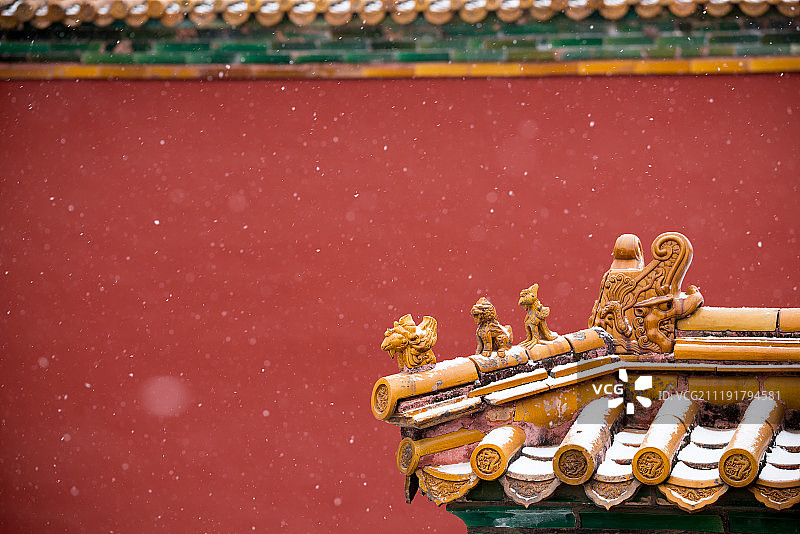 北京冬天故宫的雪图片素材