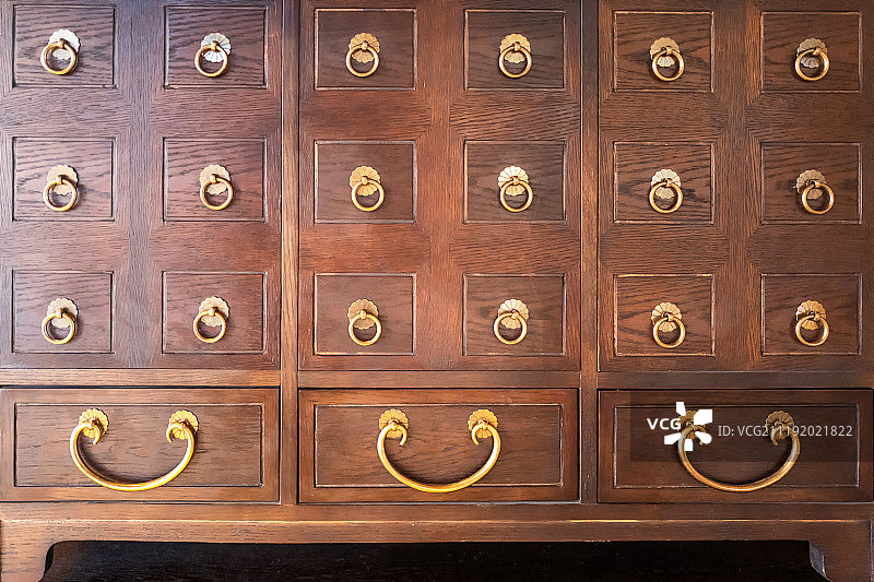 木质家具的铜扣图片素材