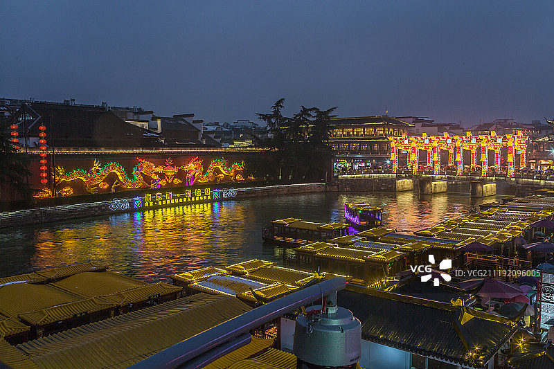 南京夫子庙秦淮灯会风光图片素材