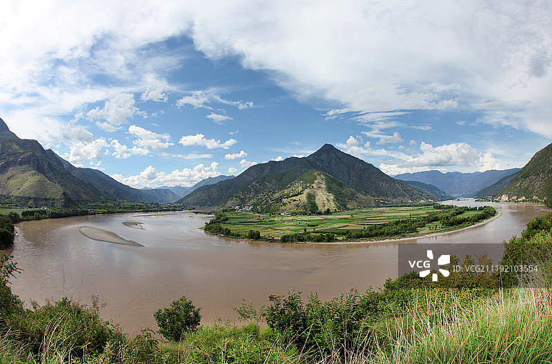 长江第一弯图片素材