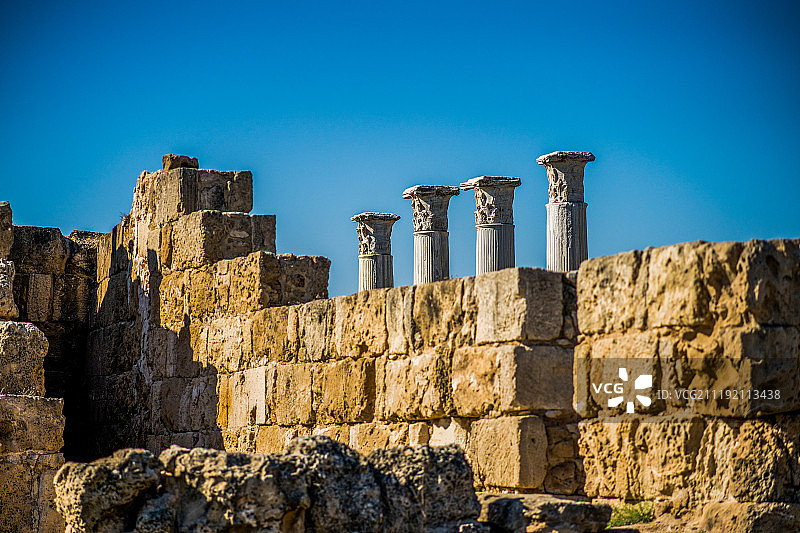 塞浦路斯古城法马古斯塔萨拉米斯遗迹图片素材