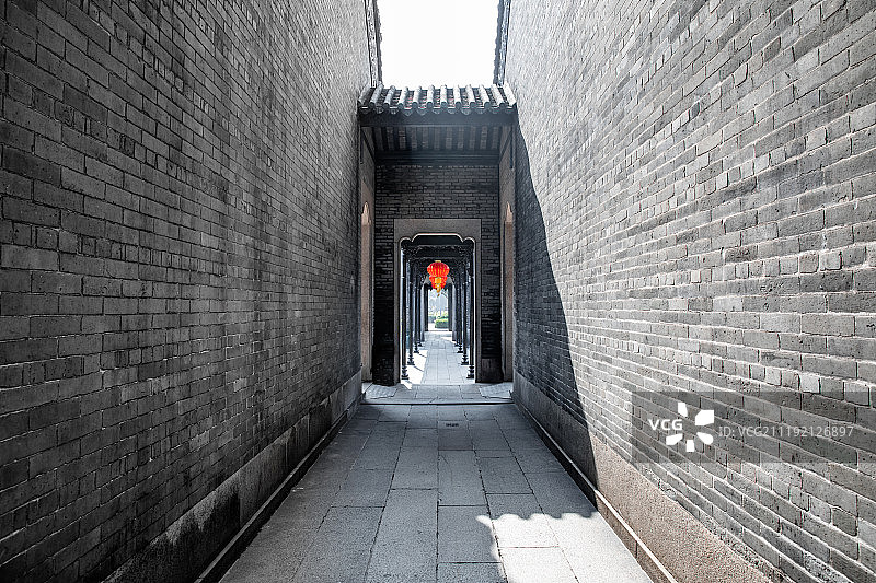 中式建筑通道广州陈家祠图片素材