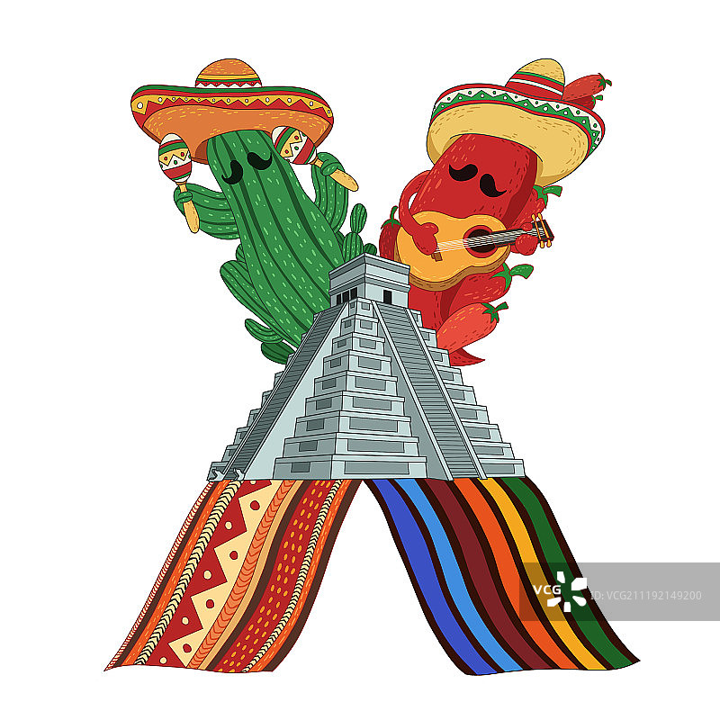 X形状的墨西哥元素图片素材