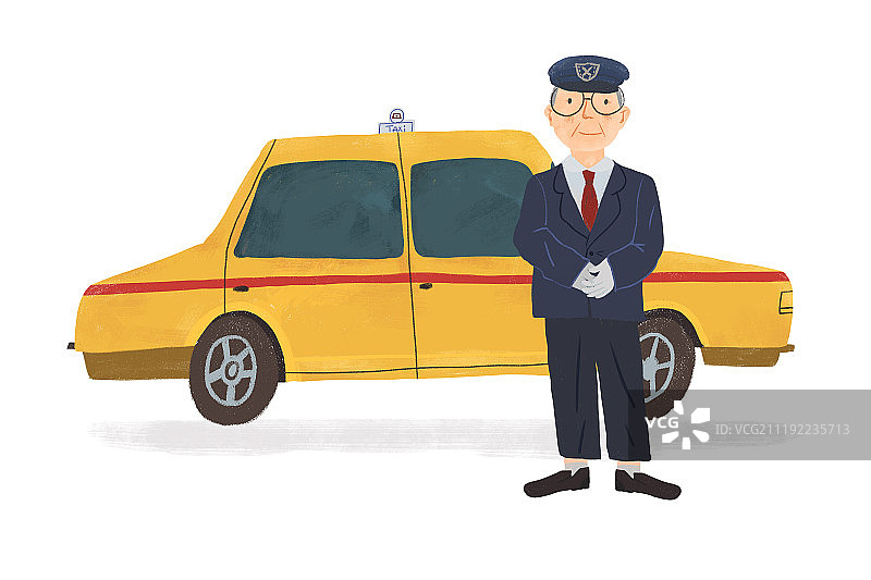 日本出租车司机图片素材