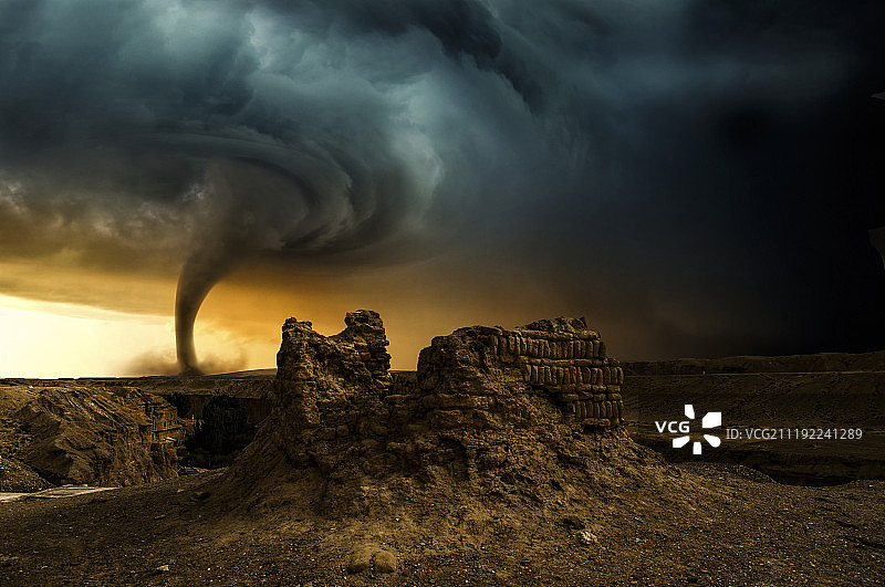 甘肃龙卷风景观图片素材