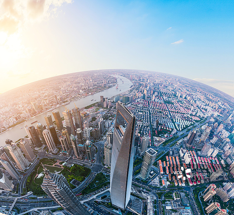 上海陆家嘴日落图片素材