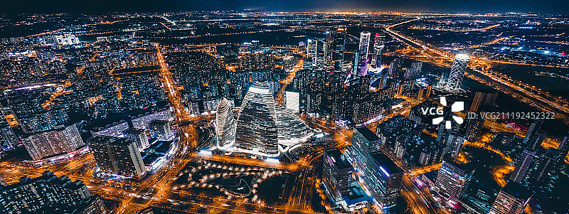 北京望京夜晚风光图片素材