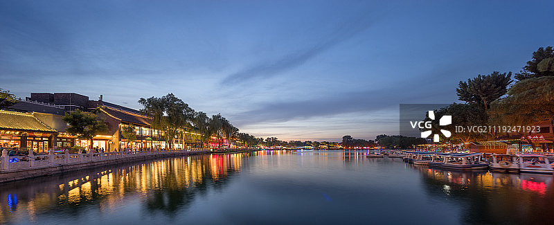 北京后海什刹海夜色图片素材