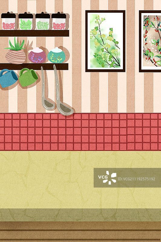 小清新风格家居场景背景图片素材