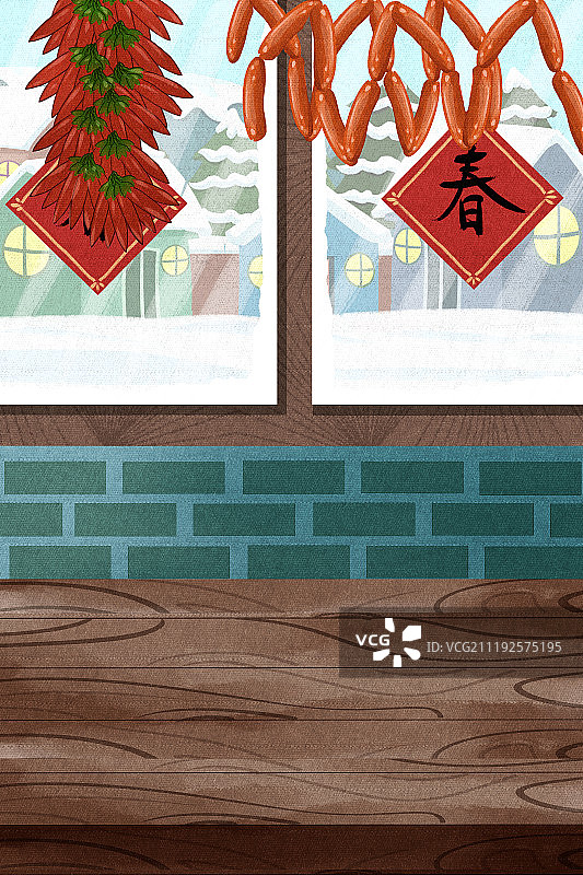 中国风农村家居场景背景图片素材