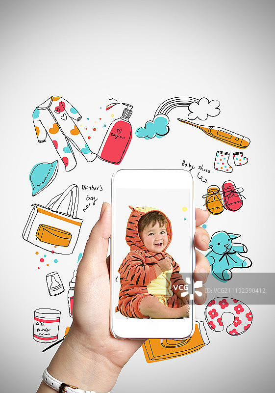 人物插画框架图片素材