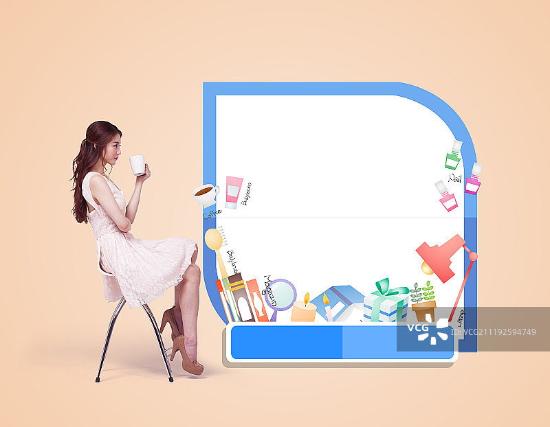 边框，插图，女人图片素材