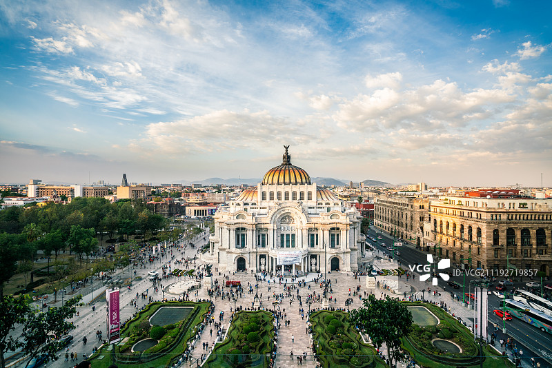 墨西哥城艺术宫日落图片素材