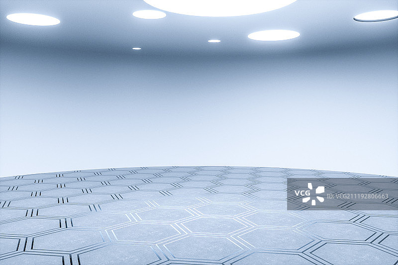 蓝色科技感室内场景图片素材