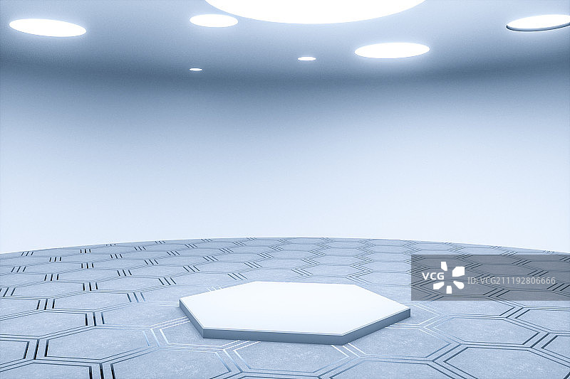 蓝色科技感室内场景图片素材